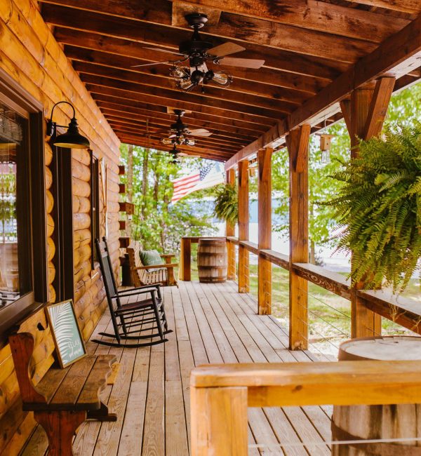 Cabin front porch at a vacation rental in Nashville TN from Getaway Properties